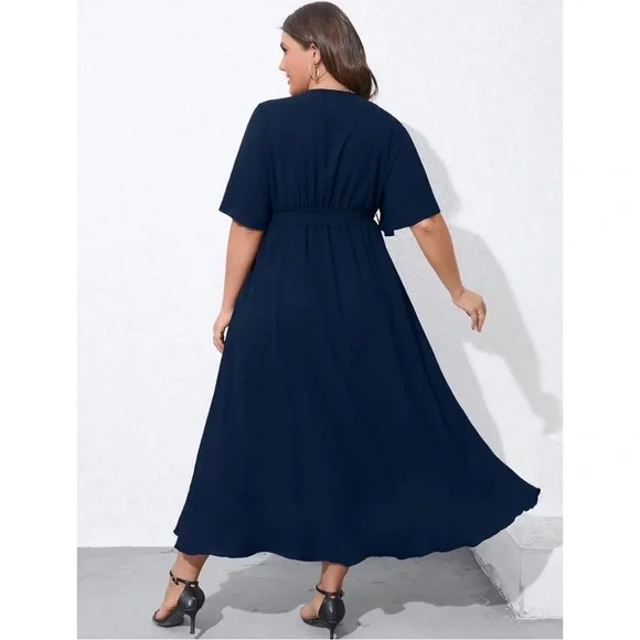 New SCOMCHIC Plus Size Navy Dress - Size XL - Brand New Without Tags - Picture 2 of 6